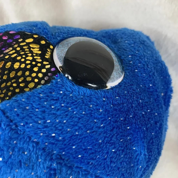 TY BEANIE BOOS AQUA THE 8" BLUE METALLIC FISH PLUSH STUFFED ANIMAL 2017 - Picture 10 of 10